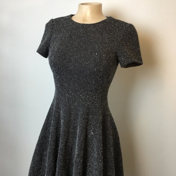 TIBI Birdeye Knit Dress Fit & Flare Black/White 2 - Picture 4 of 11